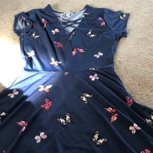 Butterfly Navy Dress